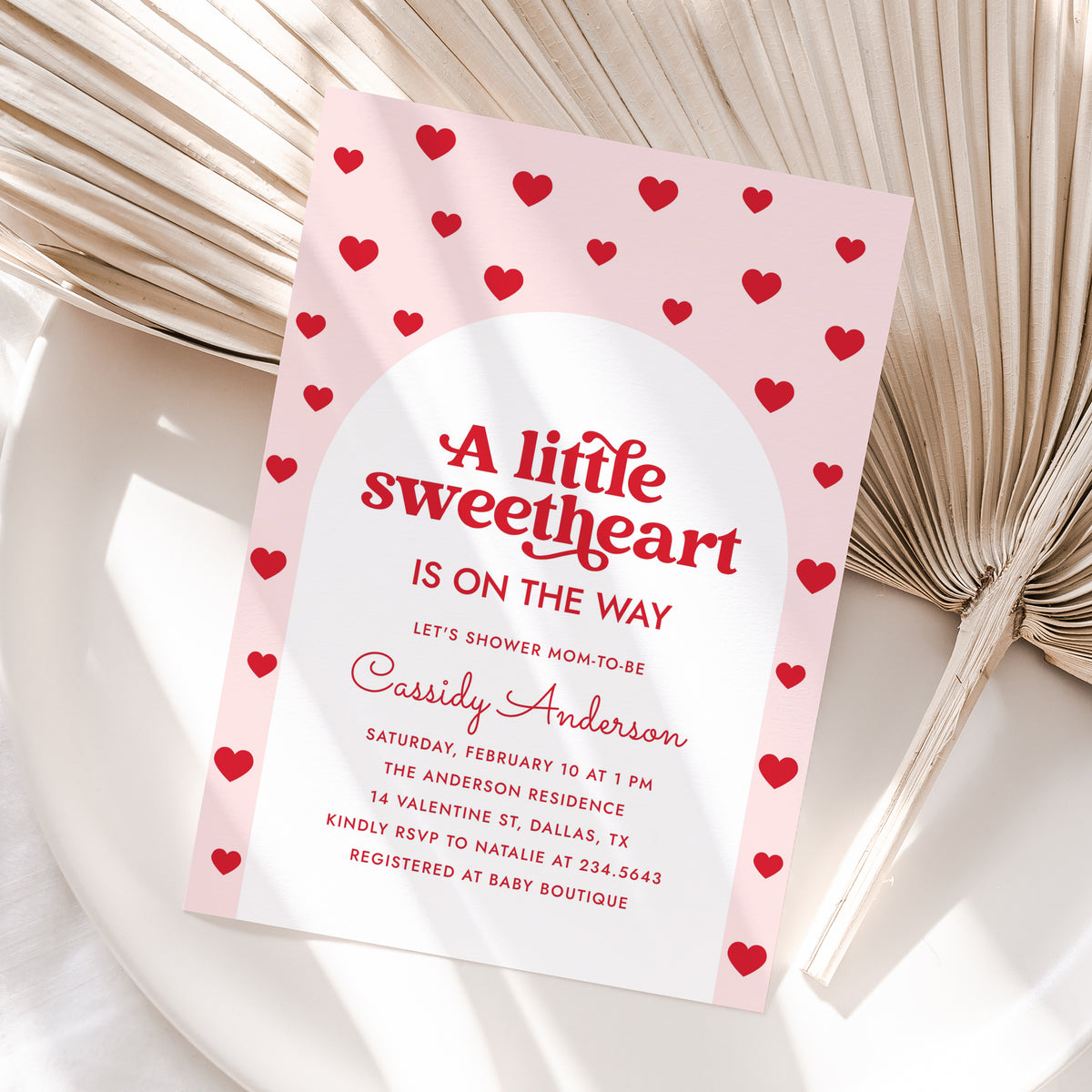 Little Sweetheart Arch Baby Shower Invitation