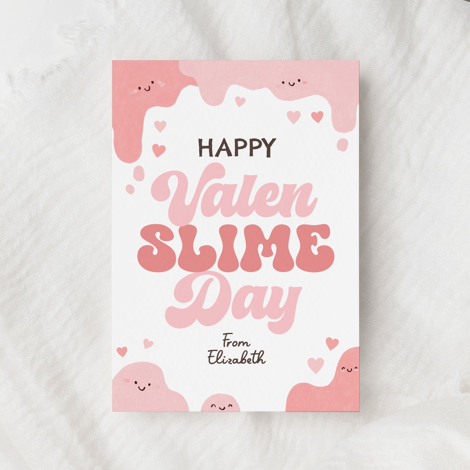 Slime Valentine's Card Template