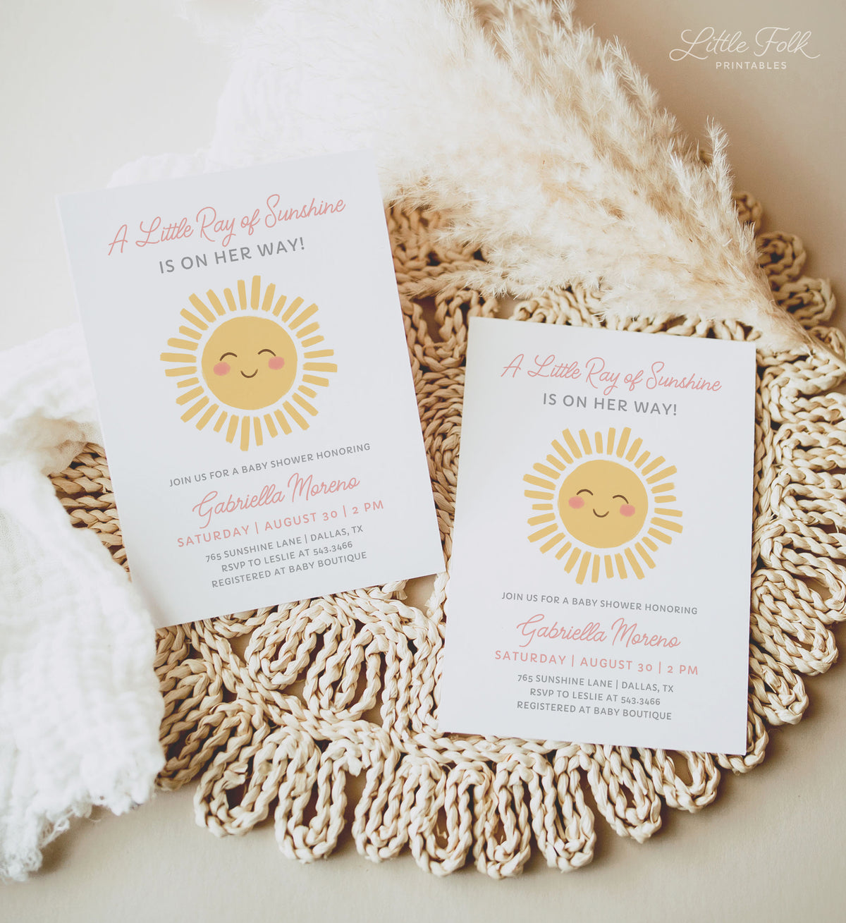 Little Sunshine Baby Shower Invitation