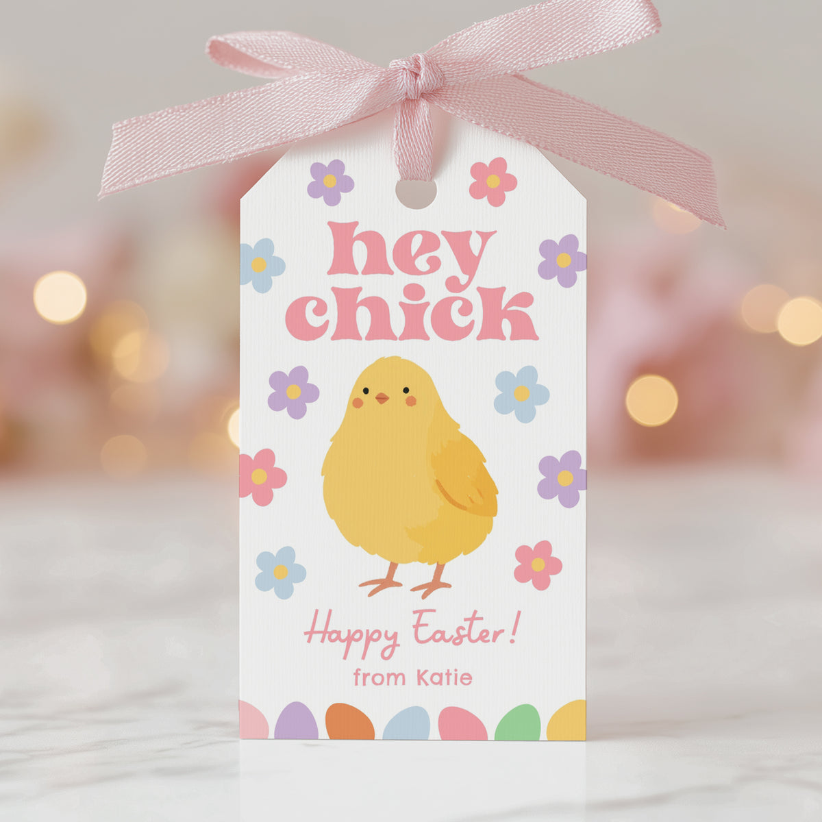 Hey Chick Easter Tag