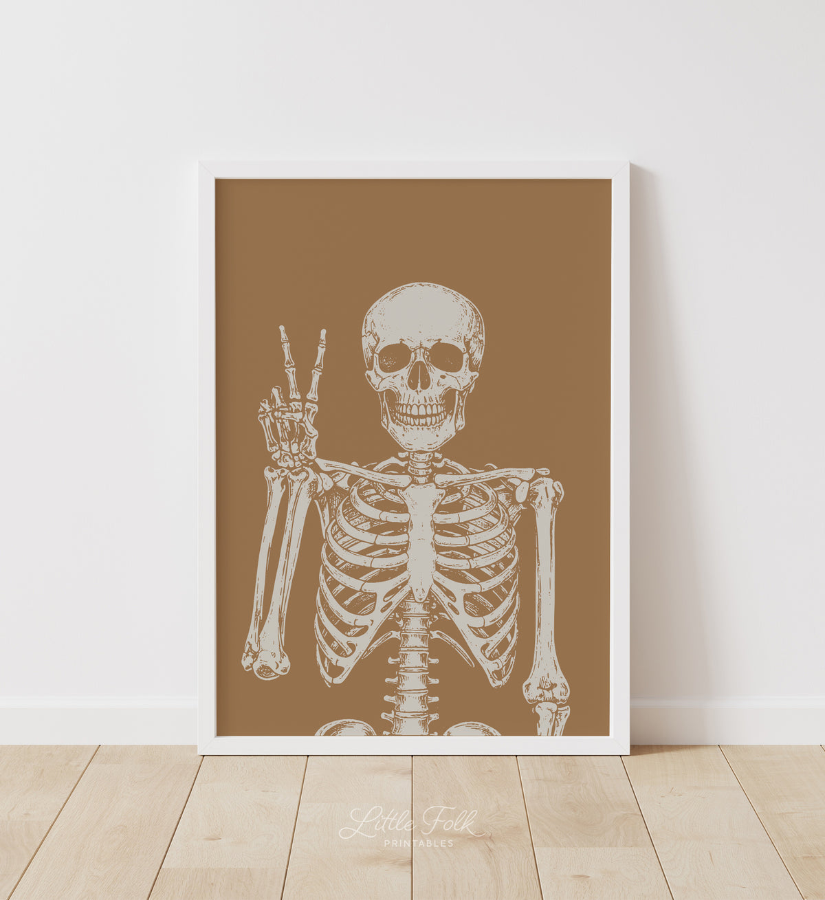 Skeleton on Orange Print