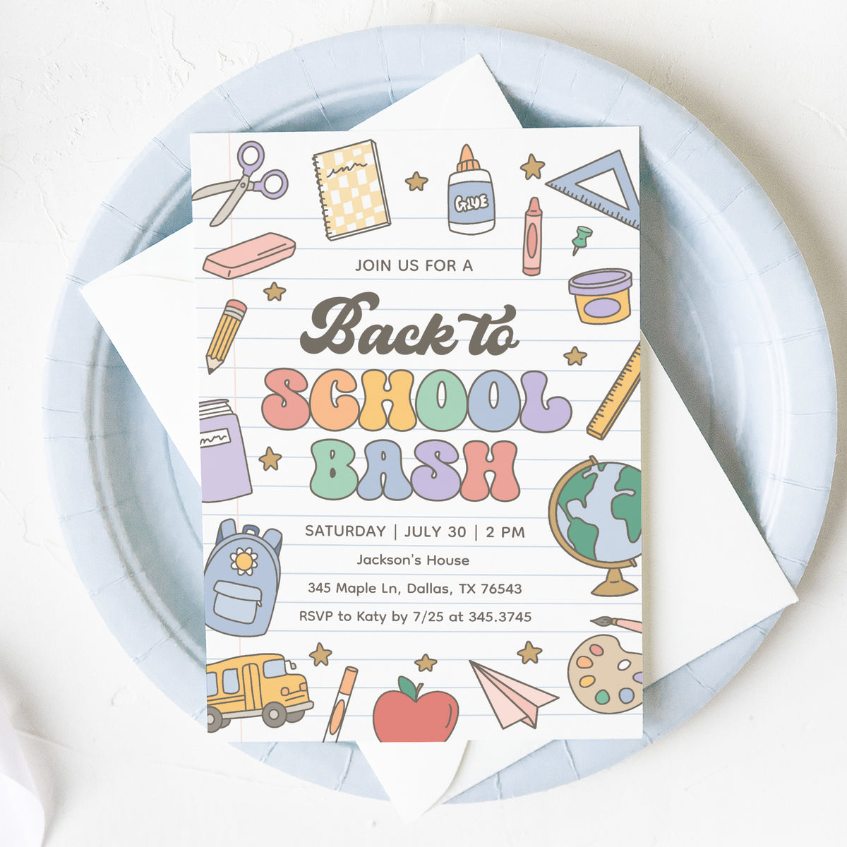 Back to School Back Invitation Template (Retro)