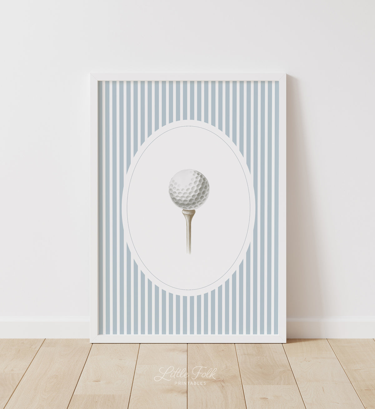 Blue Vintage Golf Ball Print