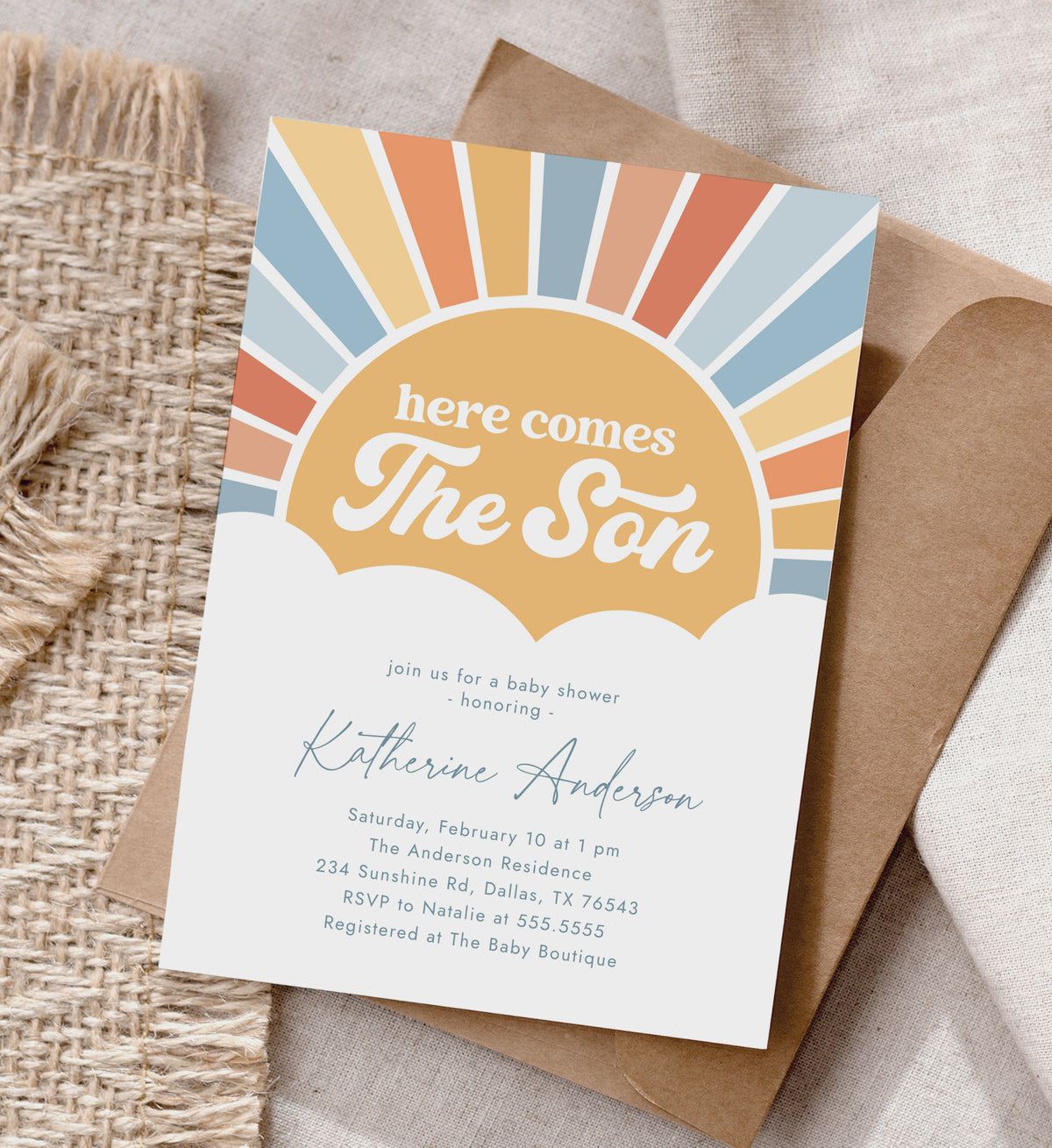 Here Comes the Son Baby Shower Invitation