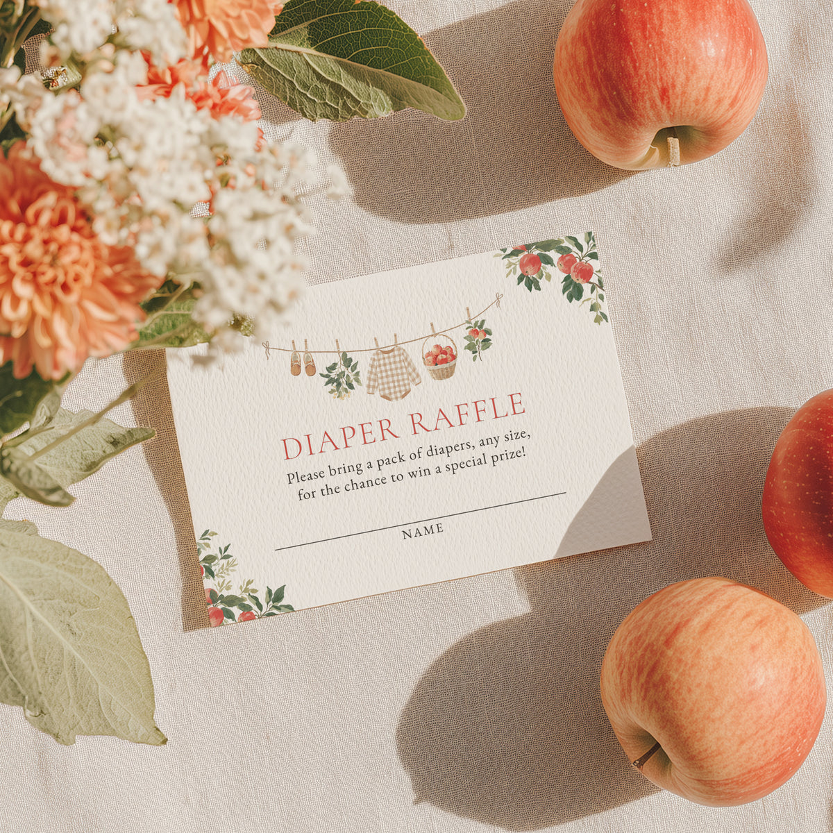 Apple Diaper Raffle Ticket Template