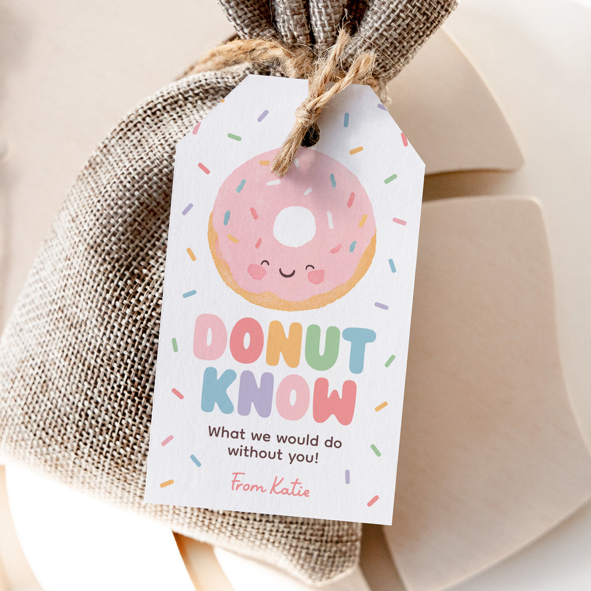 Donut Teacher Appreciation Tag Template