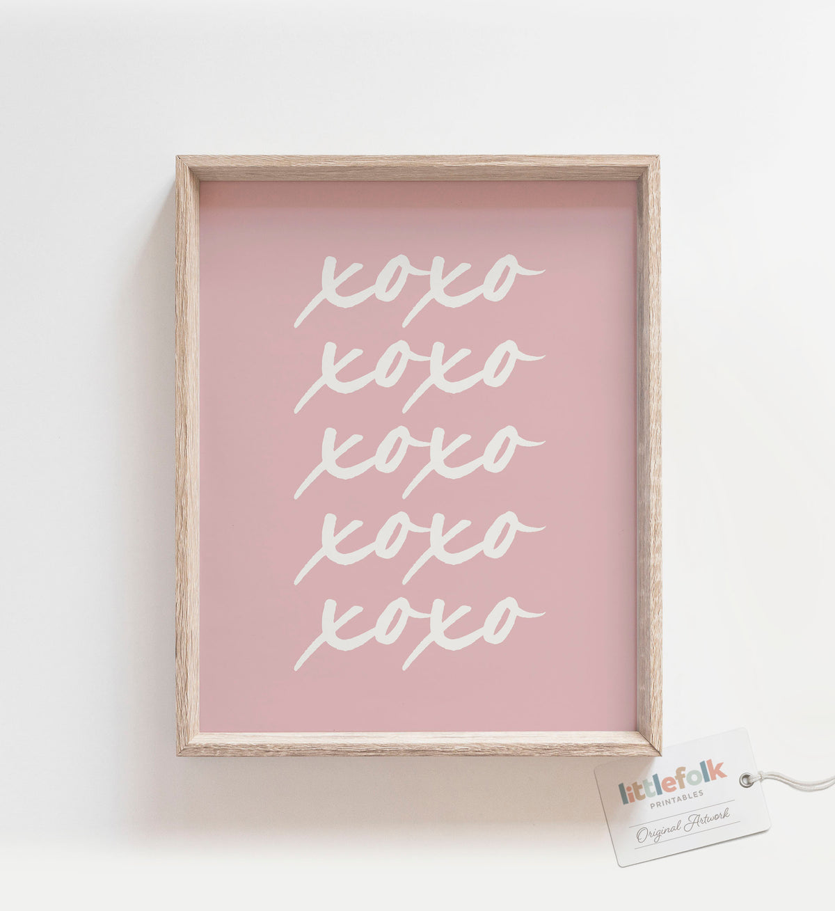 Pink XOXO Script Print