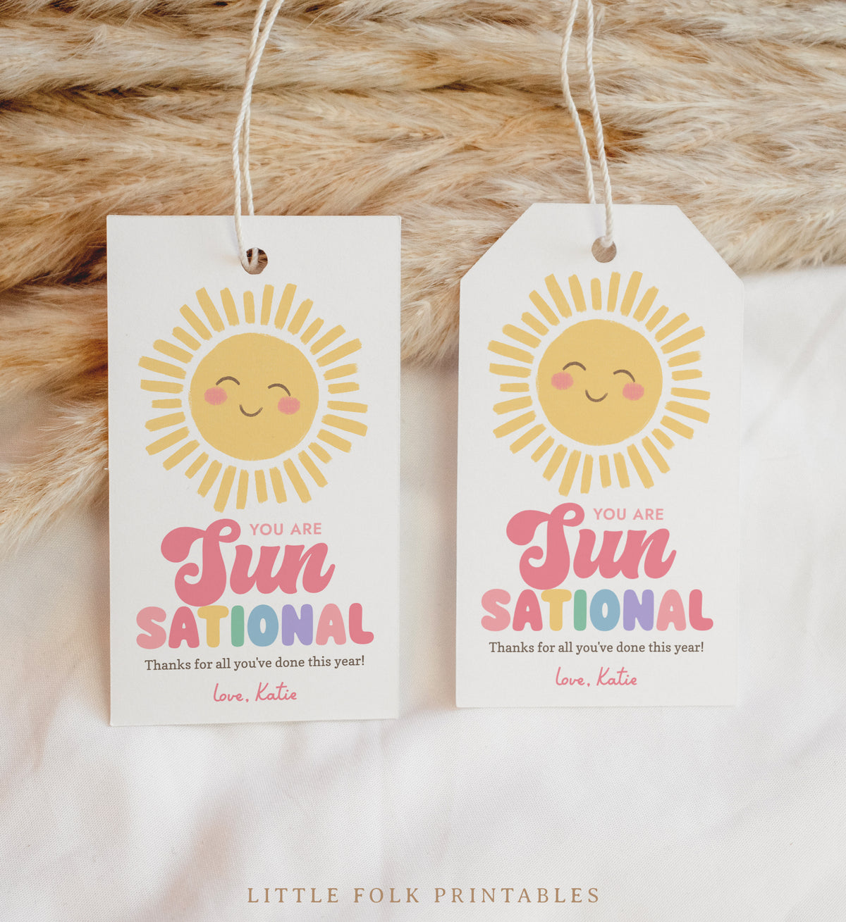 Sunsational Teacher Appreciation Tag Template