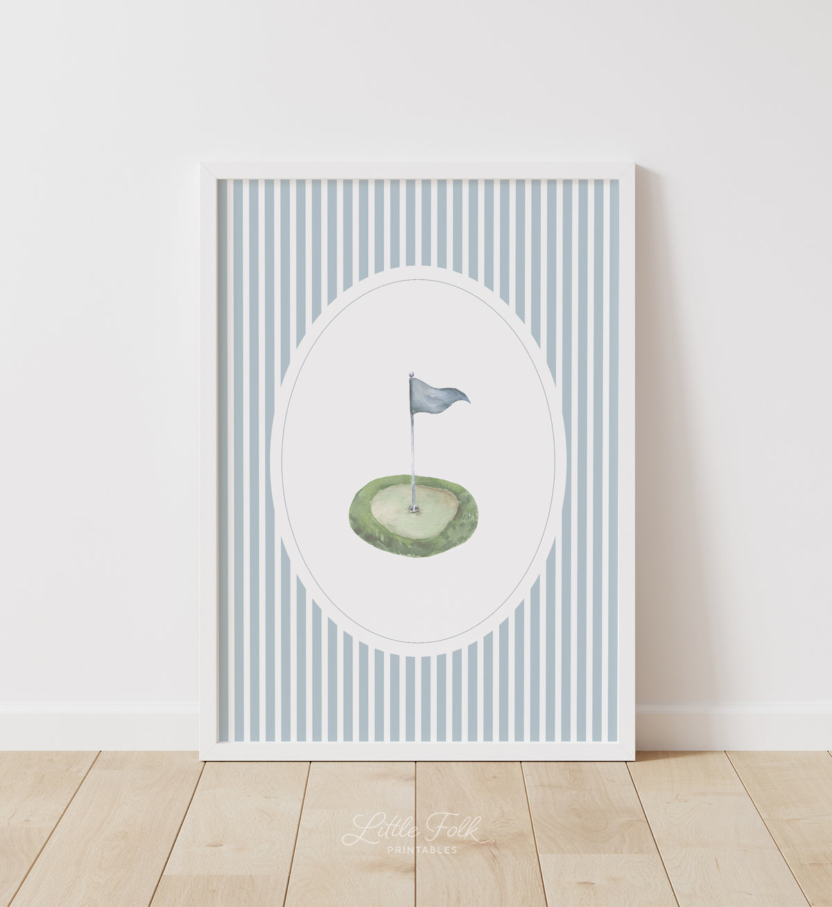 Blue Vintage Golf Course Print
