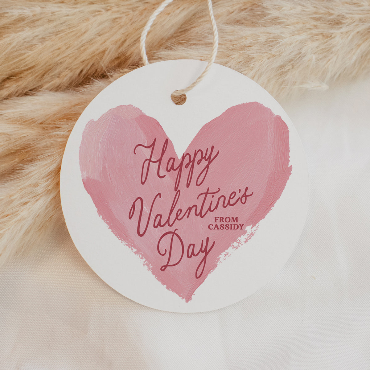 Painted Heart Valentine's Tag Template