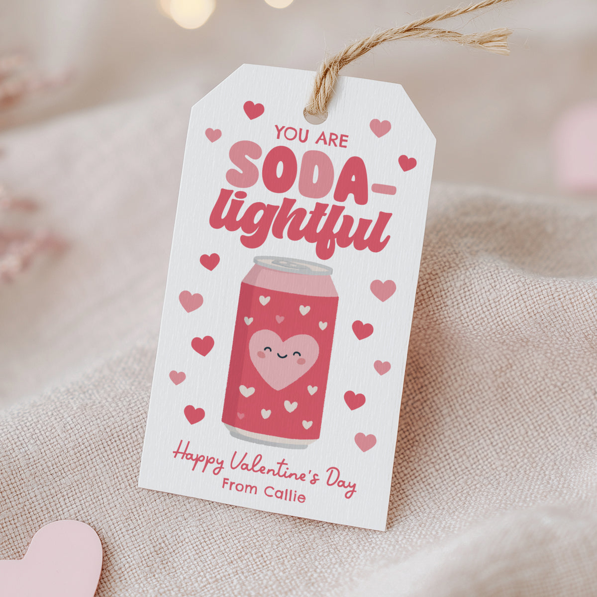 Soda Valentine's Tag Template