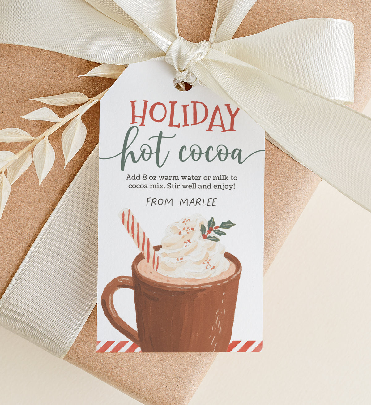 Hot Cocoa Holiday Tag Template