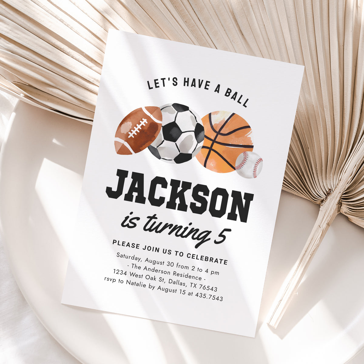 Sports Birthday Invitation