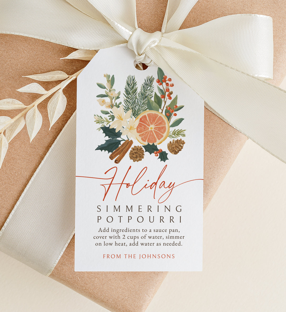 Potpourri Holiday Tag Template