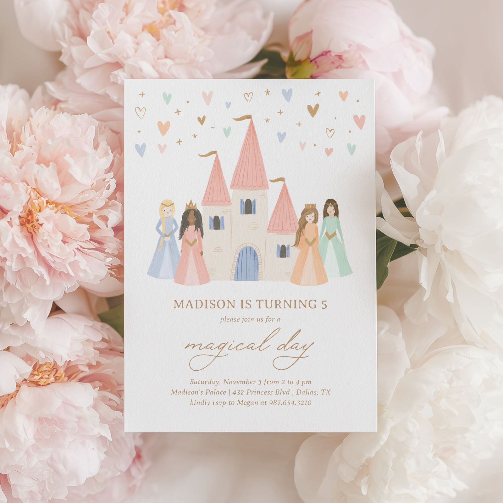 Pastel Princess Birthday Invitation