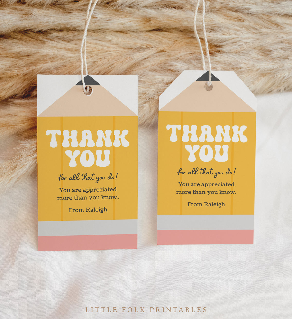 Pencil Teacher Appreciation Tag Template