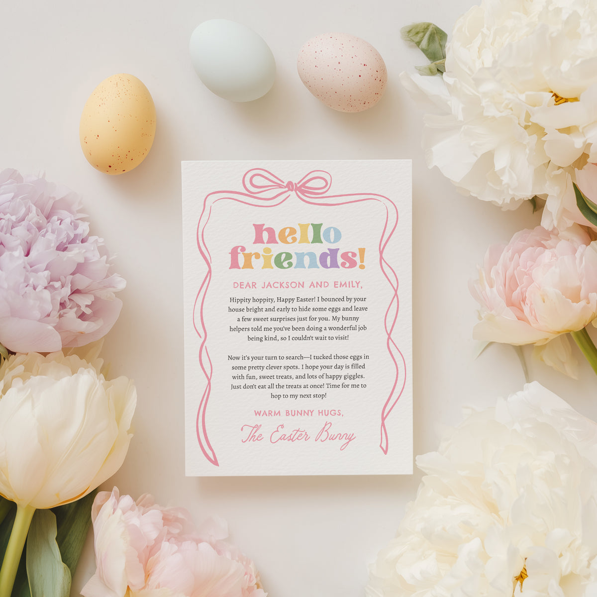 Bow Easter Bunny Letter