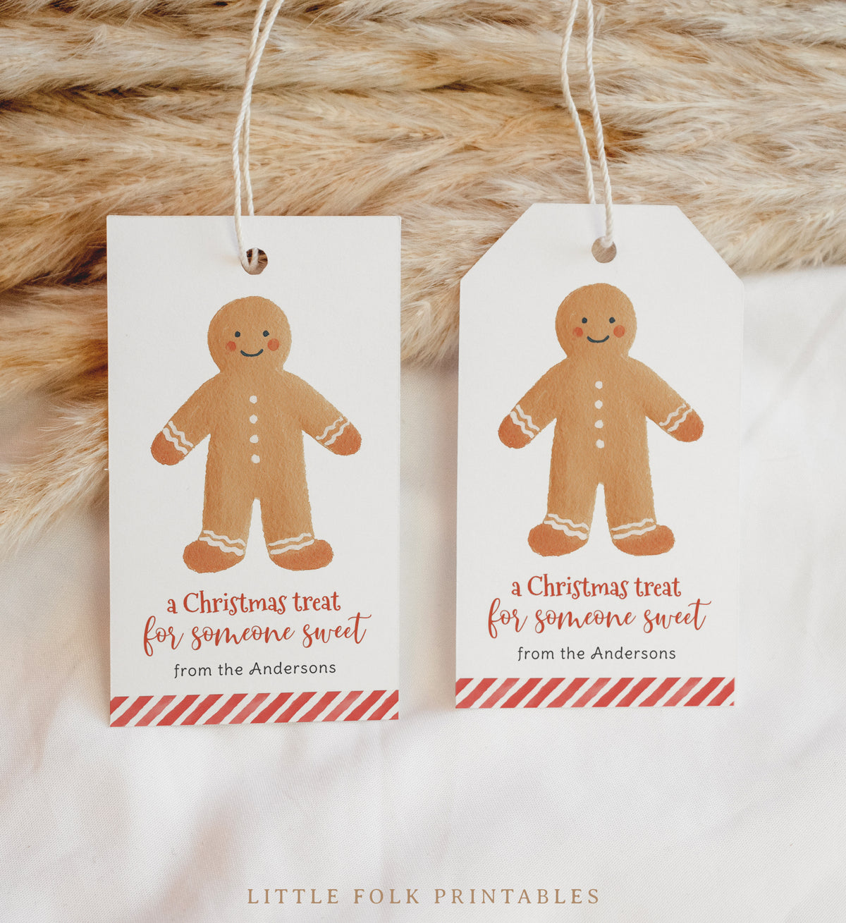 Gingerbread Man Holiday Tag Template