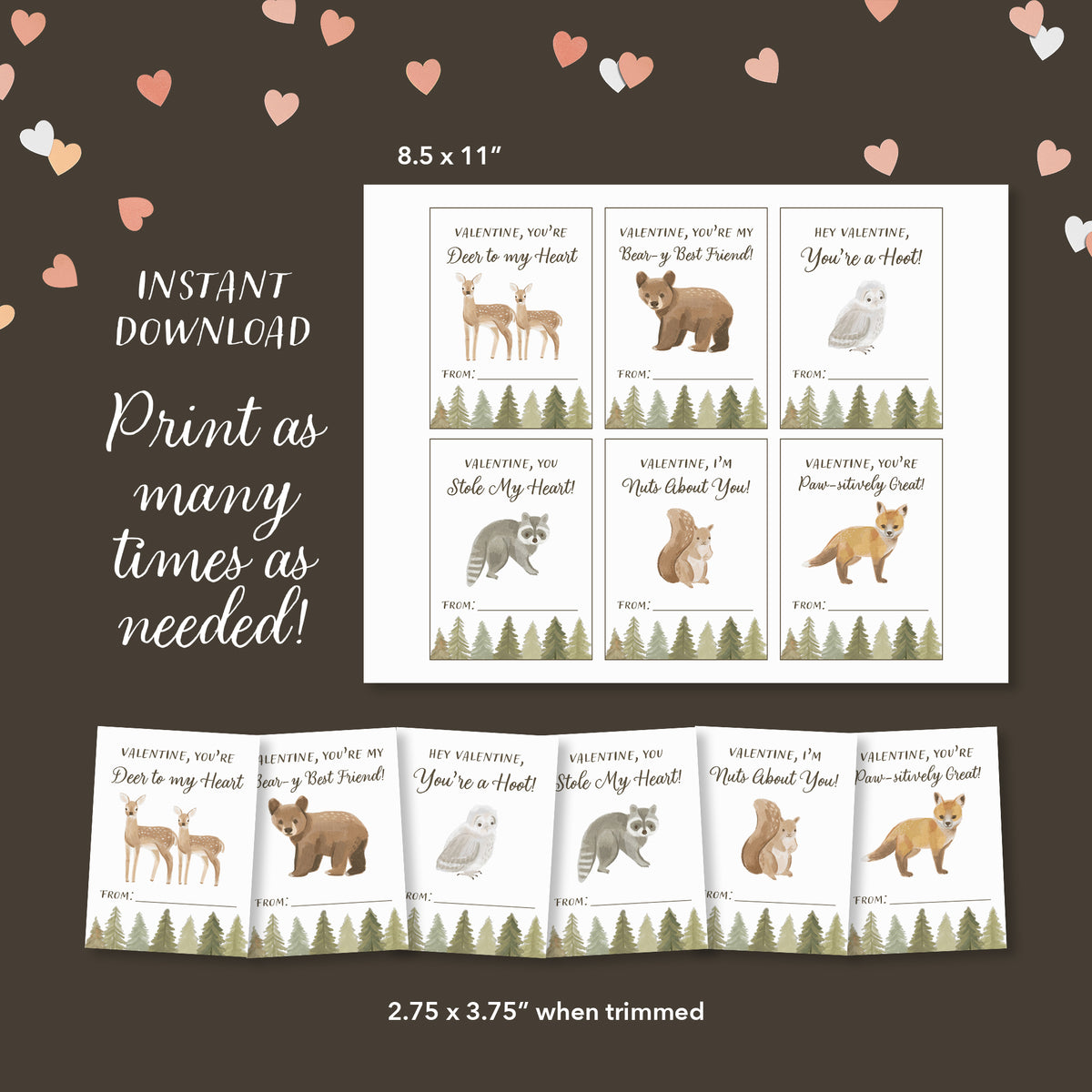 Woodland Valentine's Cards