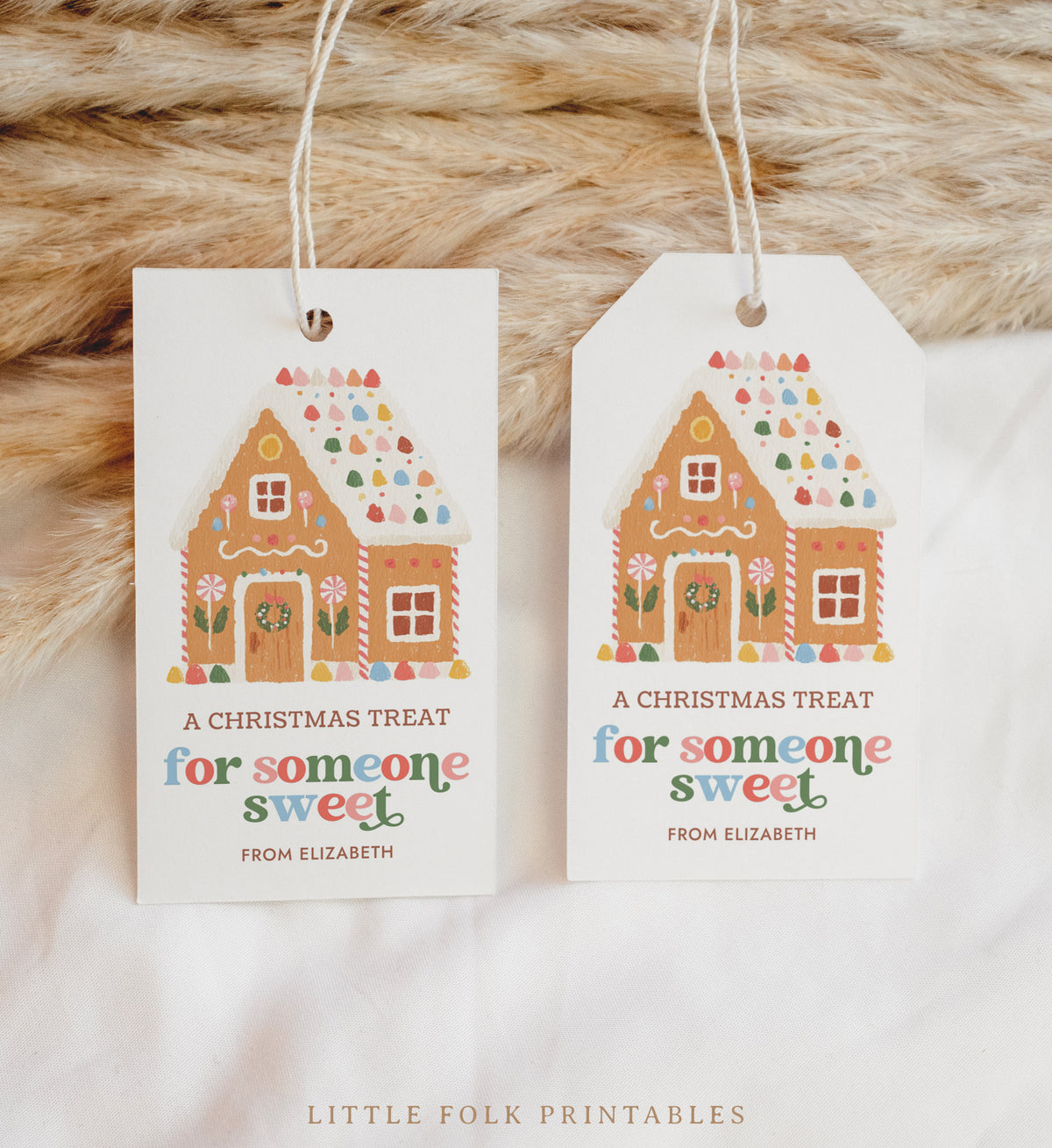Gingerbread House Holiday Tag Template