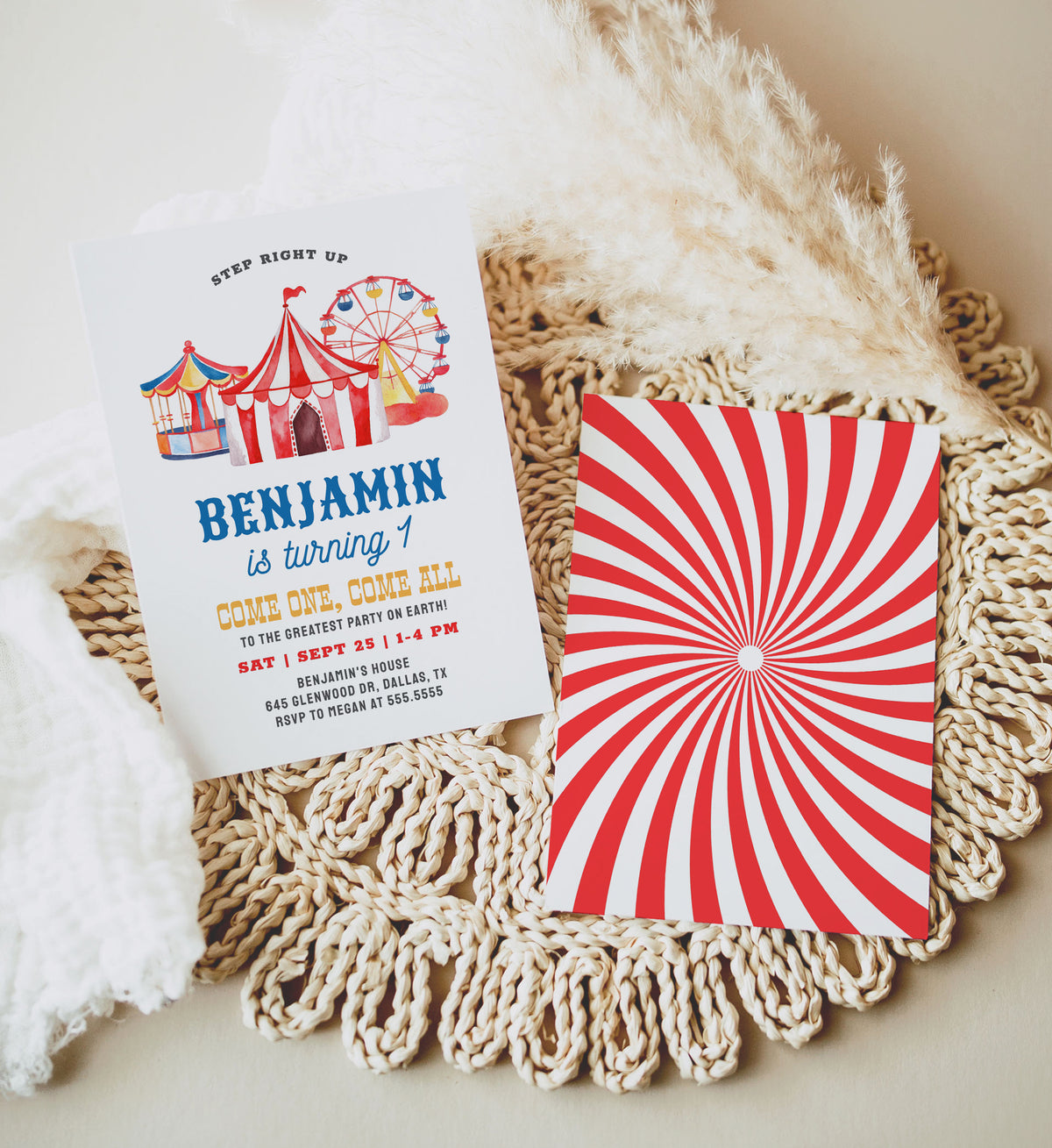 Editable Circus Birthday Invitation