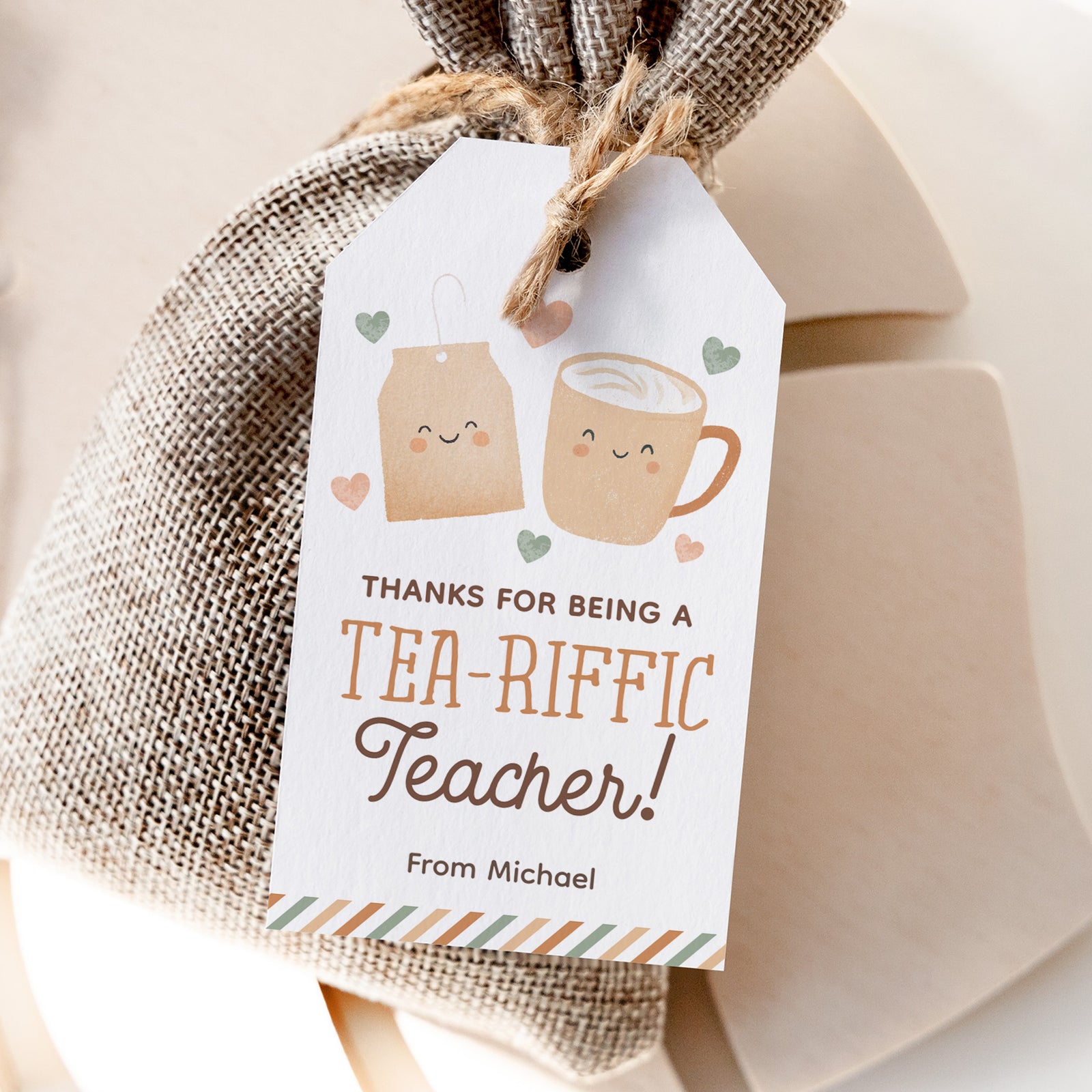Tea-riffic Teacher Appreciation Tag Template