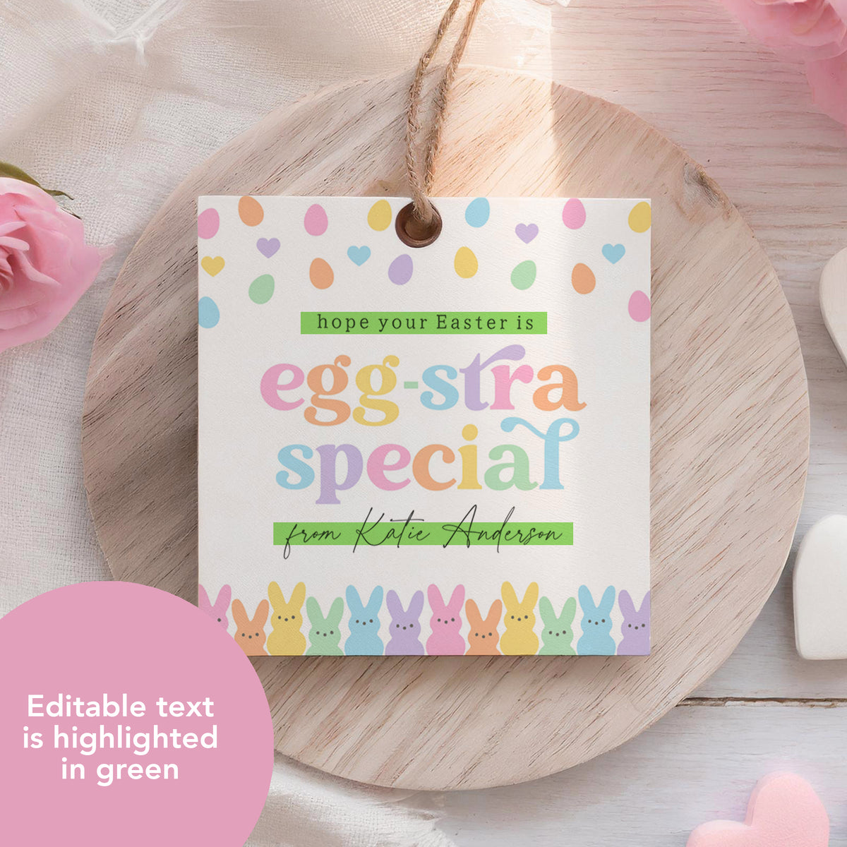 Eggstra Special Square Easter Tag Template