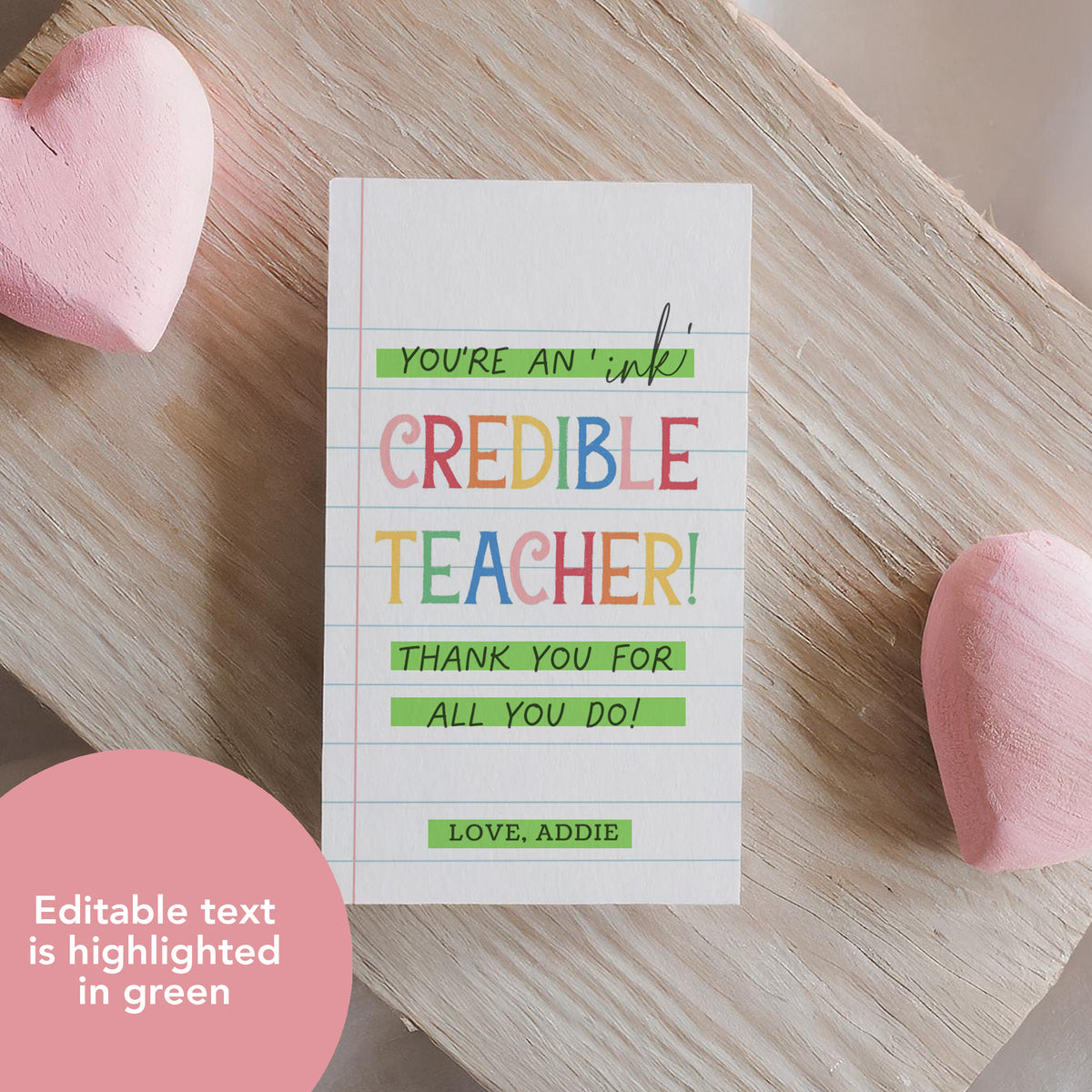 Ink-credible Teacher Appreciation Tag Template