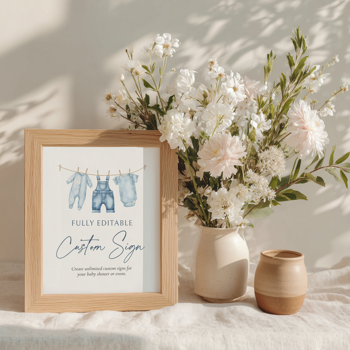 Blue Jean Baby Shower Custom Sign Template