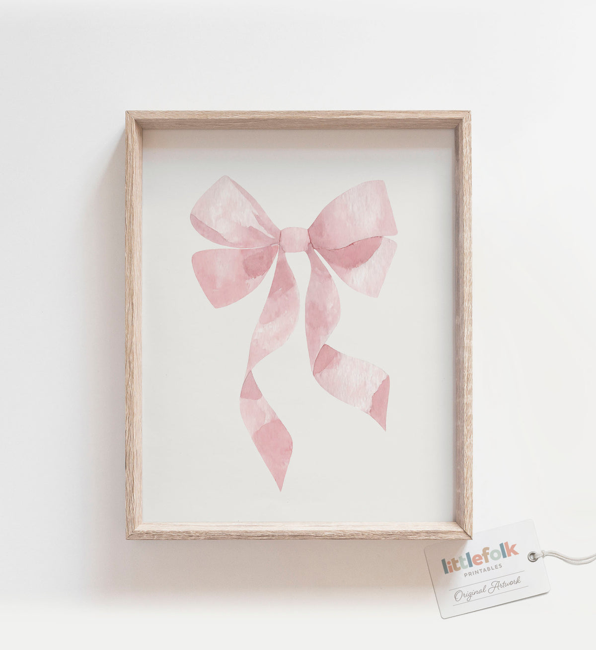 Pink Watercolor Bow Print
