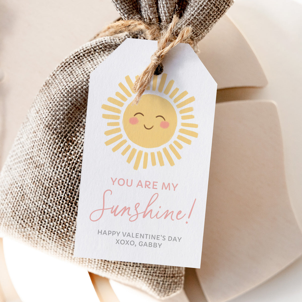 Sunshine Valentine&#39;s Tag Template
