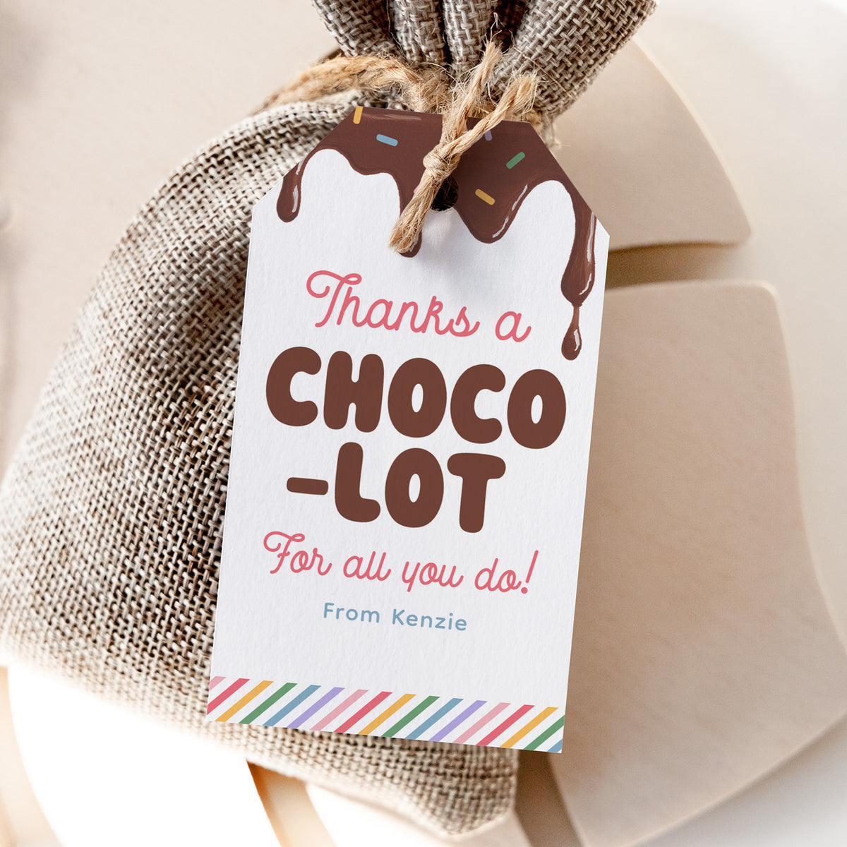 Chocolate Teacher Appreciation Tag Template