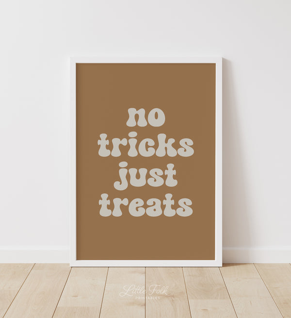 No Tricks Just Treats Print - Little Folk Printables