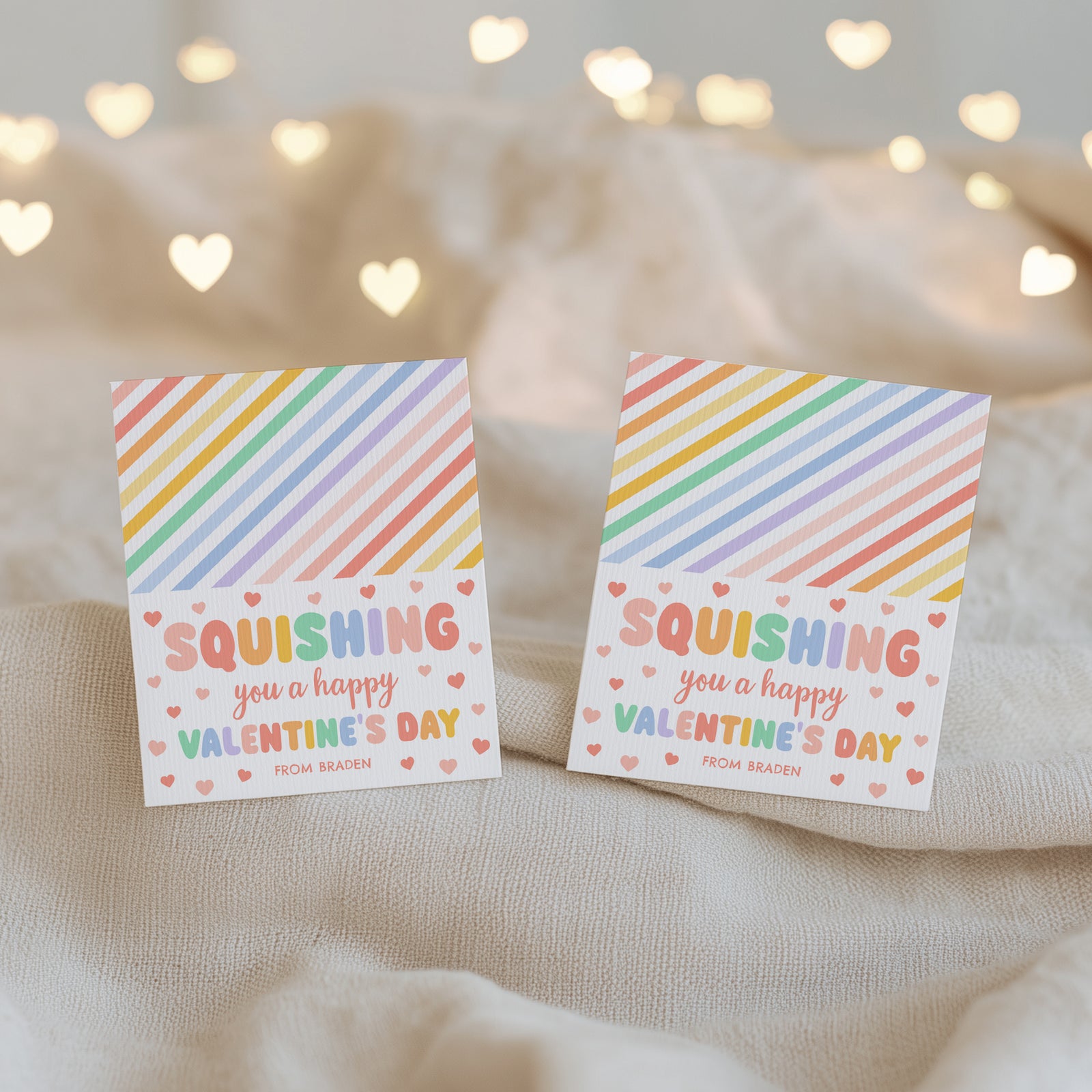 Squish Toy Valentine's Bag Topper Template