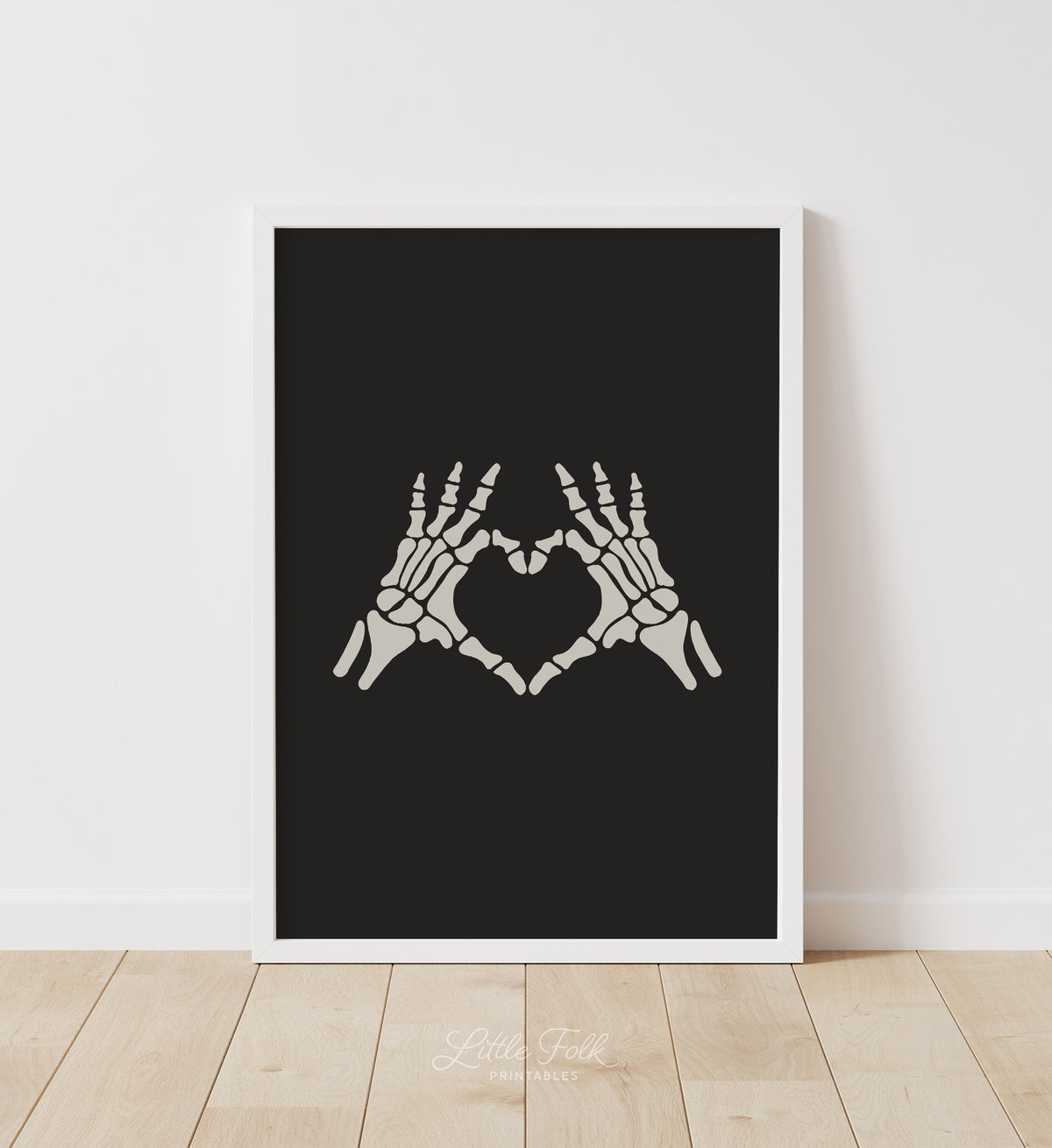 Skeleton Heart Hands Print