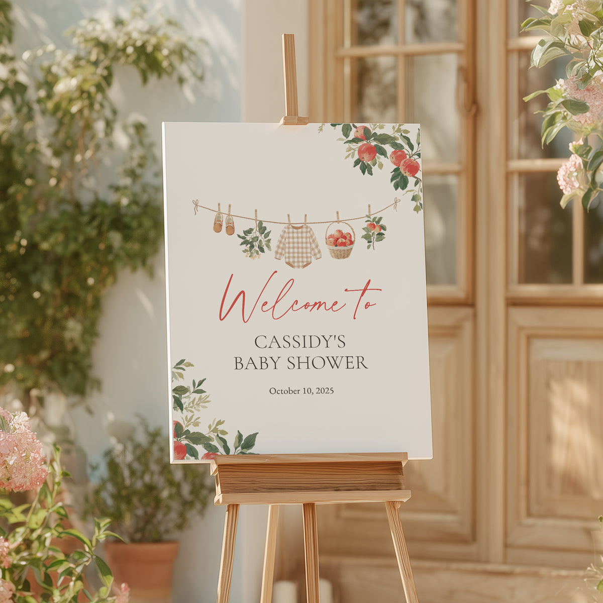 Apple Baby Shower Welcome Sign Template