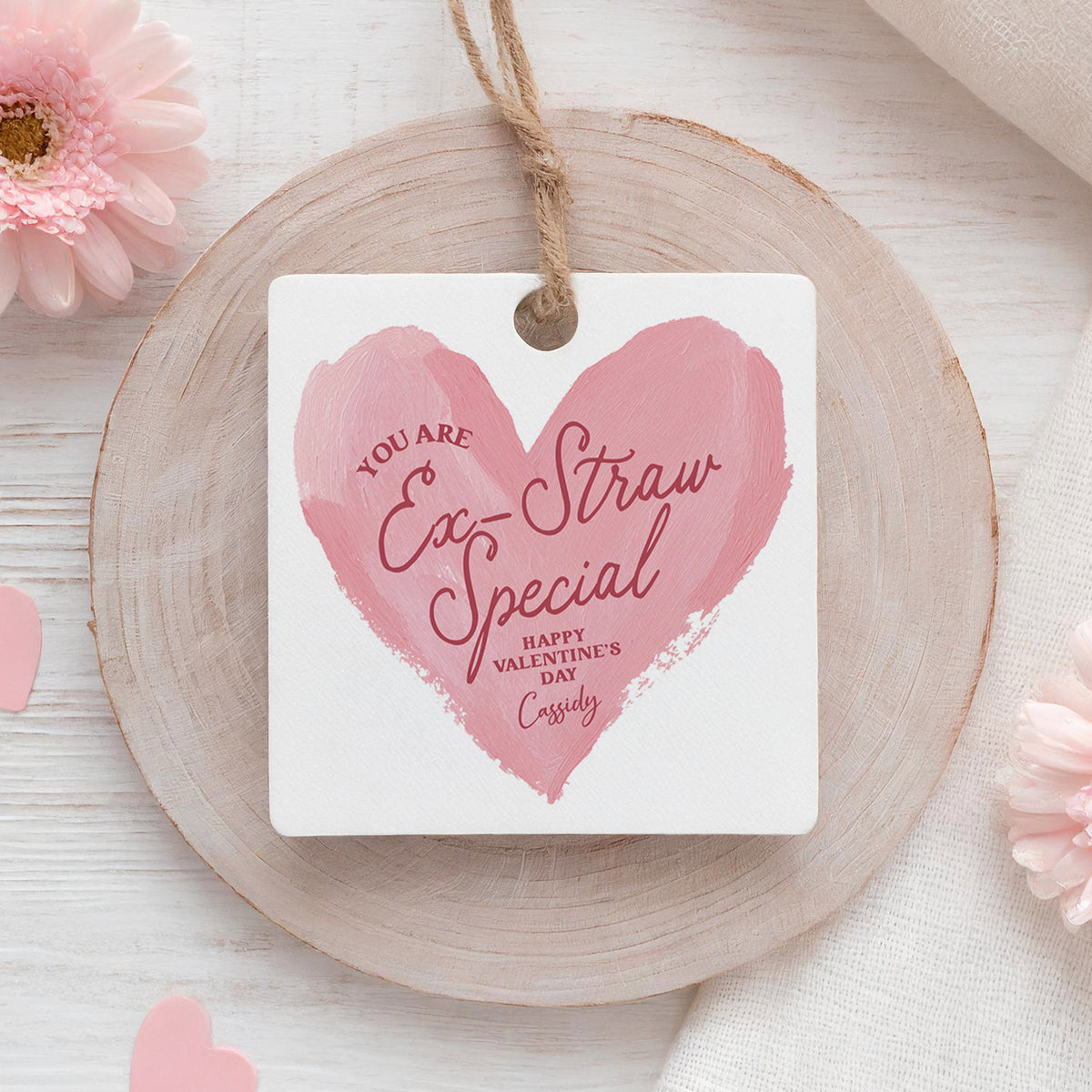 Ex-Straw Special Heart Valentine's Card Template