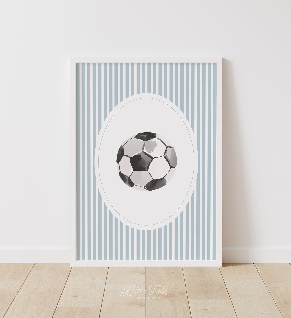 Blue Vintage Soccer Ball Print