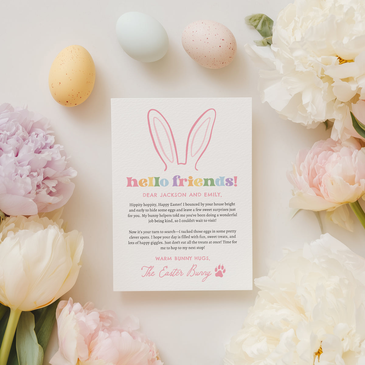 Bunny Ears Easter Letter