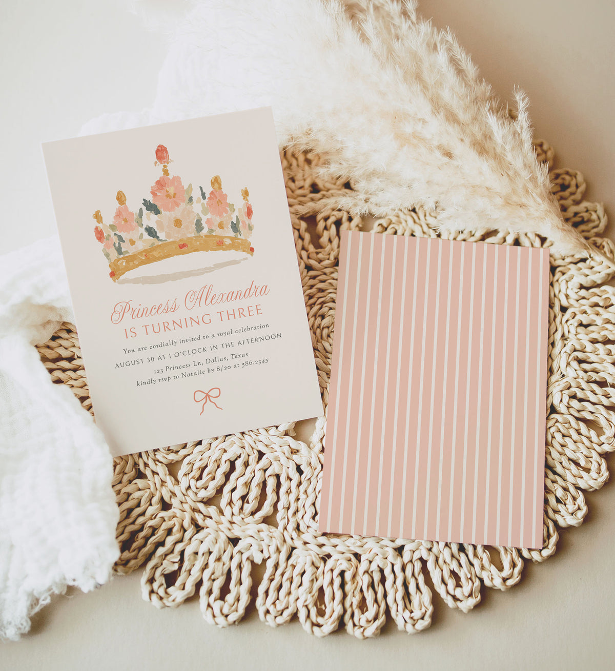 Princess Tiara Birthday Invitation Template