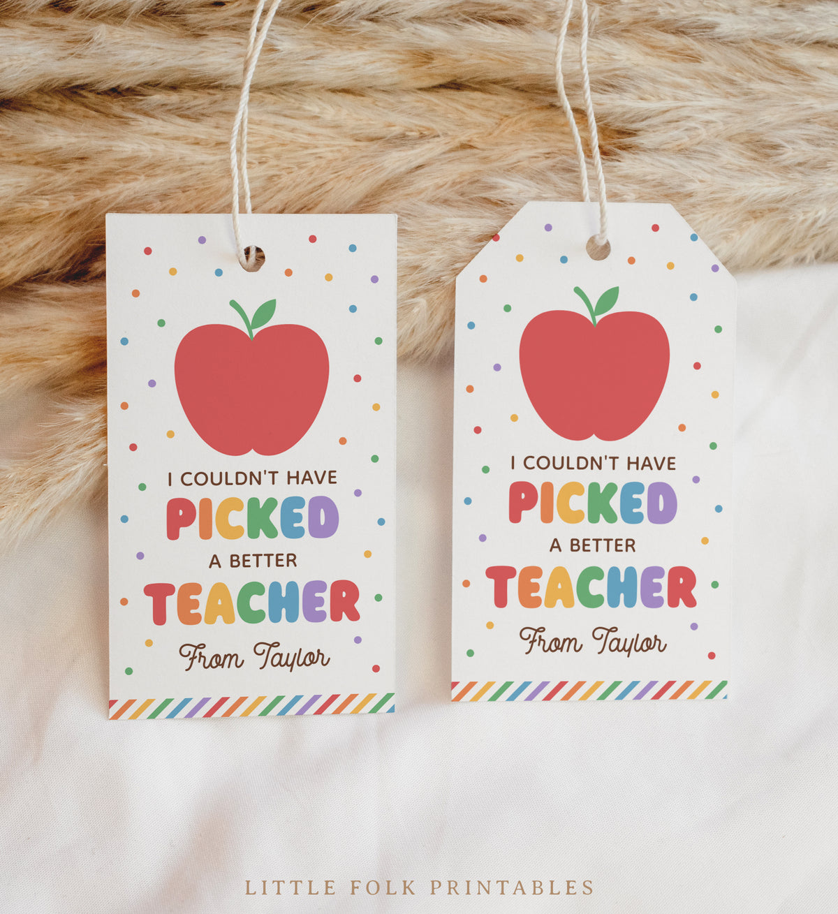 Apple Teacher Appreciation Tag Template