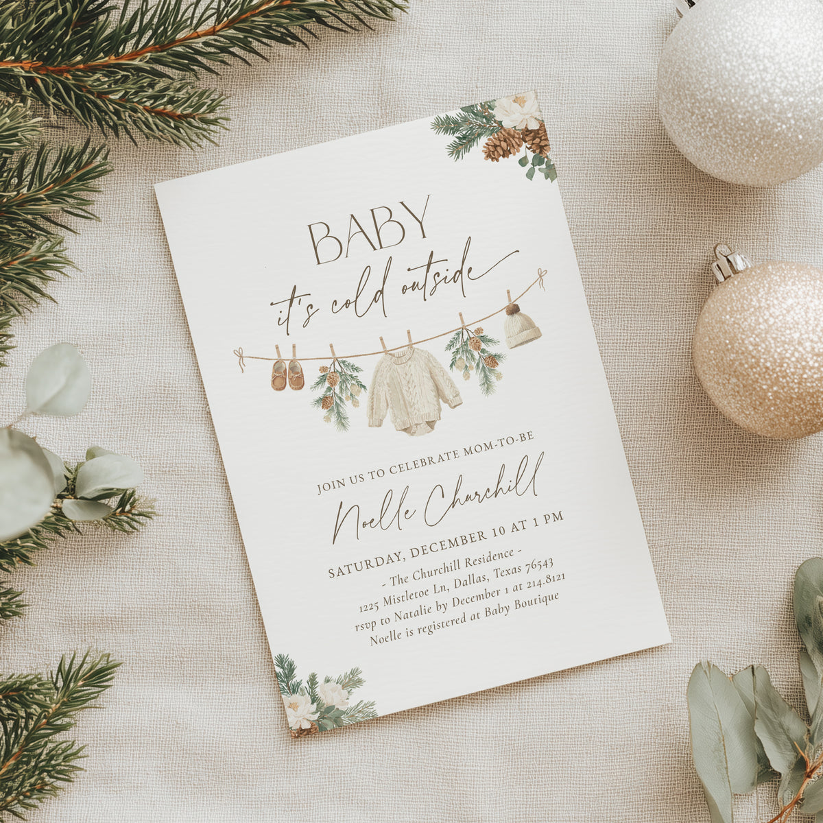 Baby It&#39;s Cold Outside Winter Baby Shower Invitation