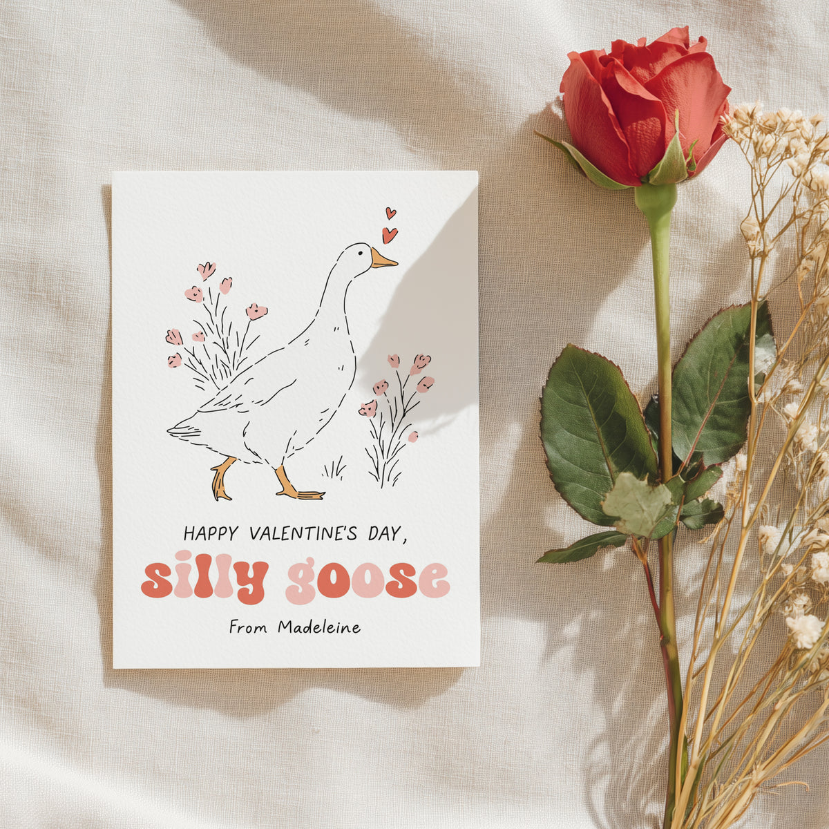Silly Goose Valentine's Card Template