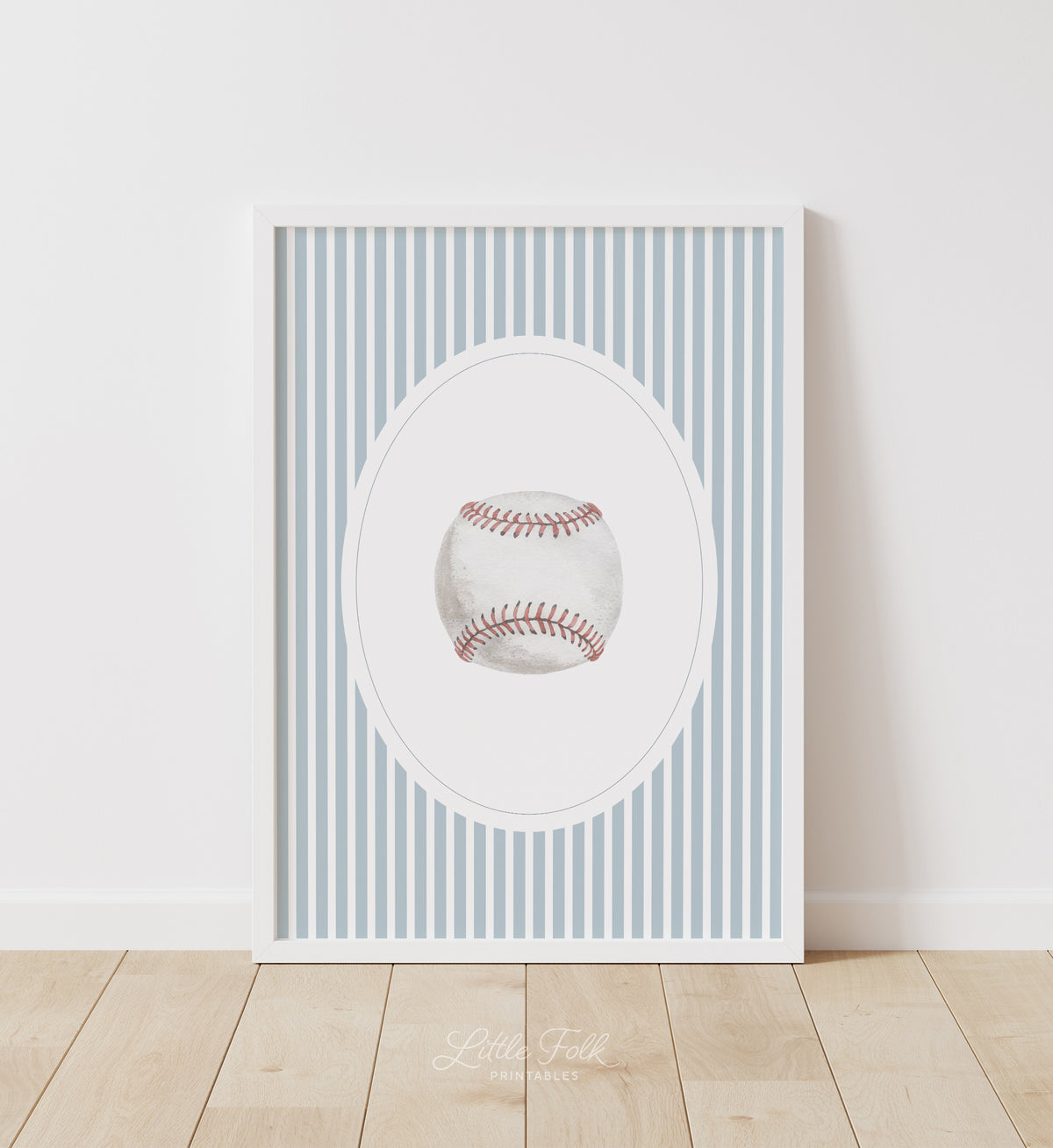 Blue Vintage Baseball Print