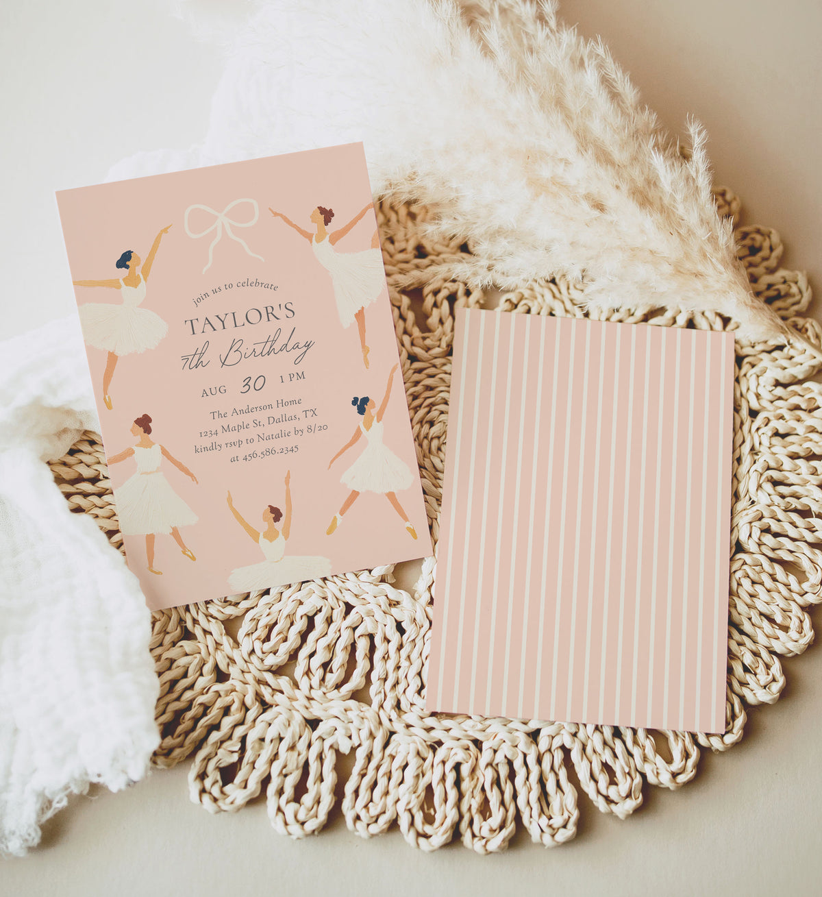 Ballerina Birthday Invitation Template