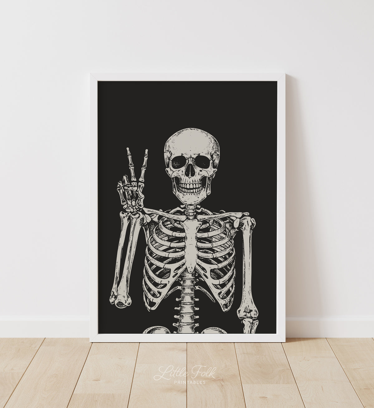 Skeleton on Black Print