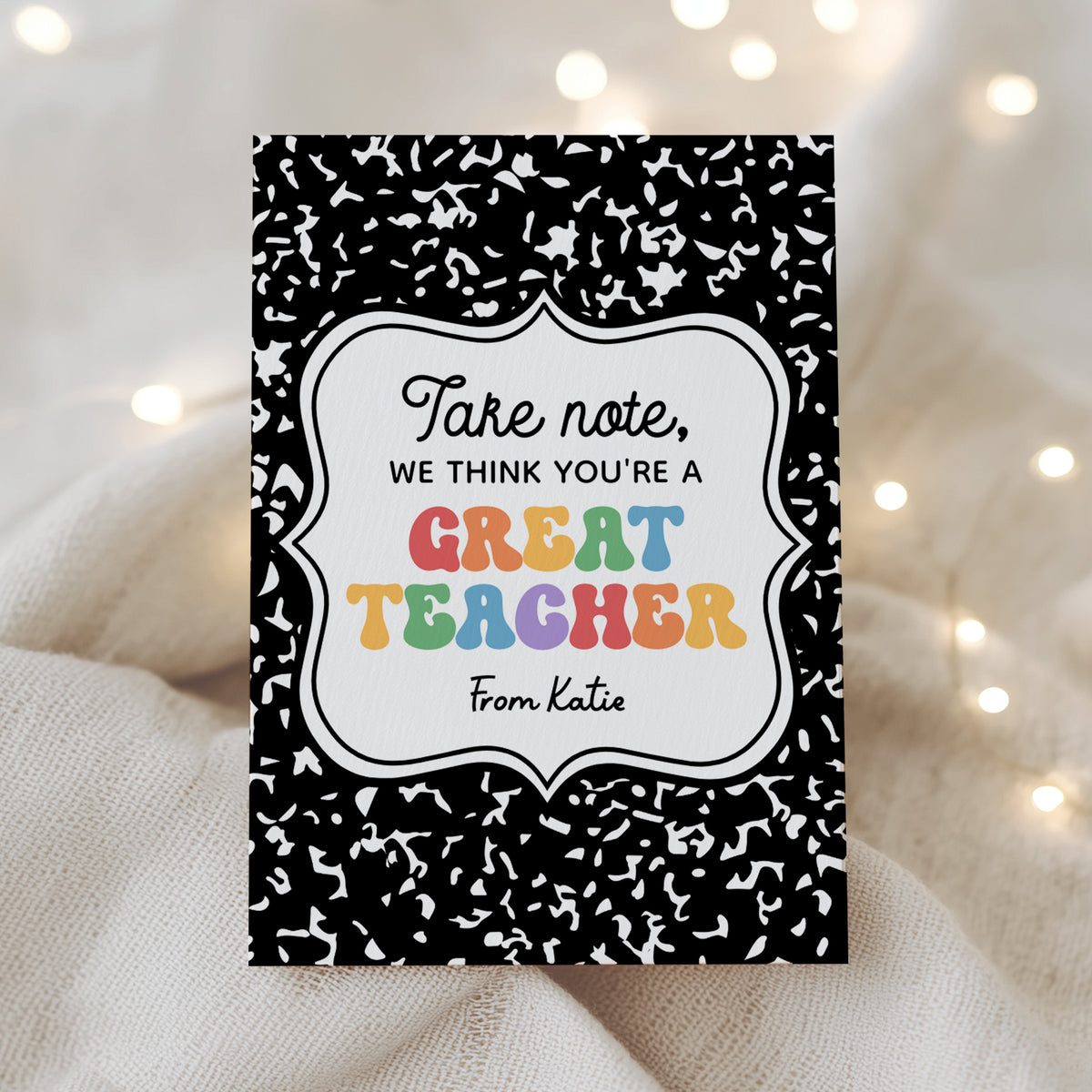 Journal Teacher Appreciation Tag Template