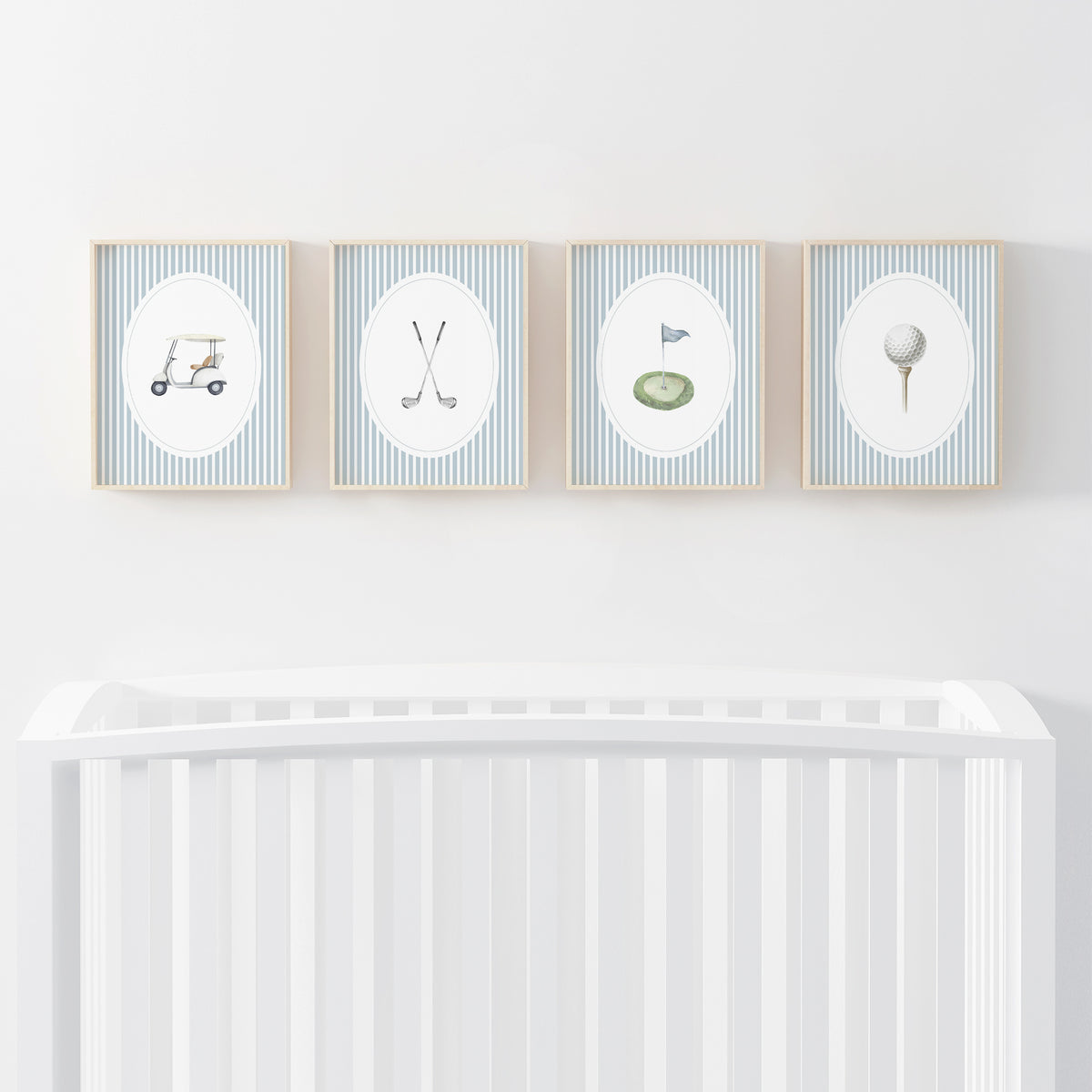Blue Vintage Golf Prints - Set of 4