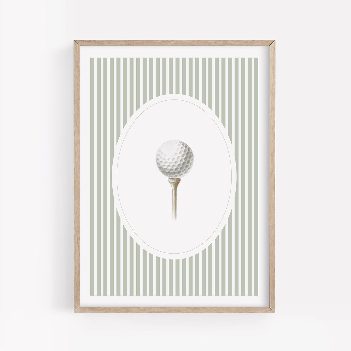 Sage Green Vintage Golf Ball Print