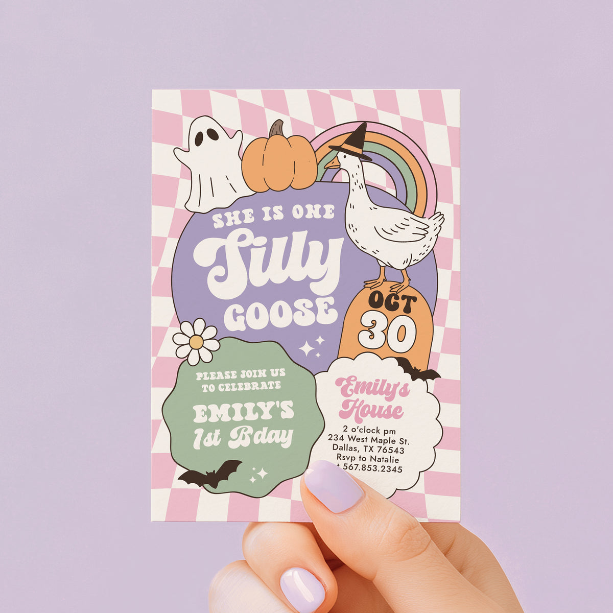 One Silly Goose Halloween Birthday Invitation
